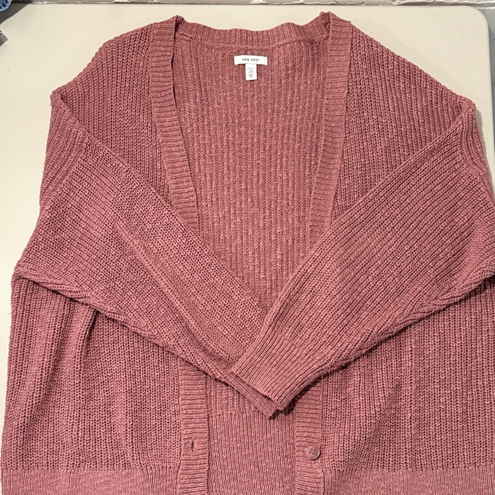 Nine West Pink Cardigan Sweater